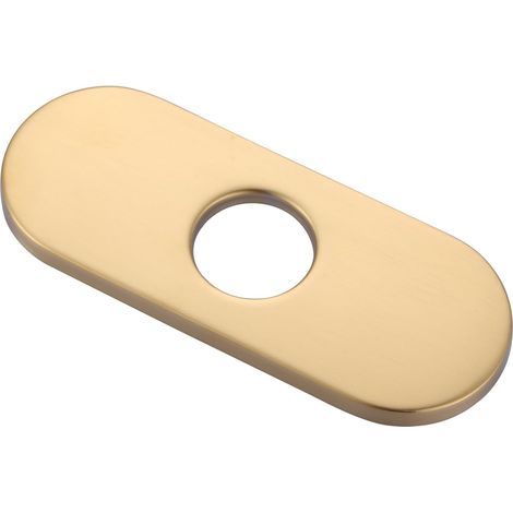 6-Zoll-Küchenspülen-Armaturenlochabdeckung, geeignet für 1- oder 3-Loch-Küchenspülen, dekorative Edelstahlplatte (gebürstetes Gold)
