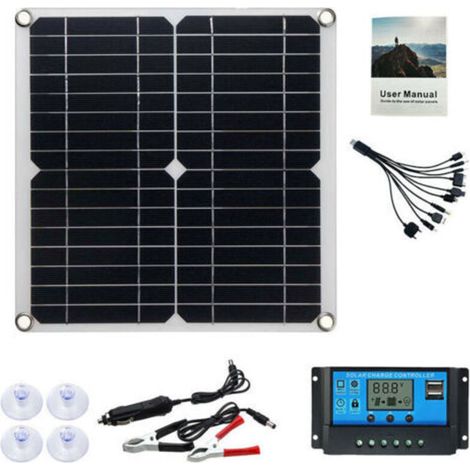 12W Mono Photovoltaic Solar Panel Module with 100A Controller for Car, Caravan, Home, Garden and Battery Charger (1/5)