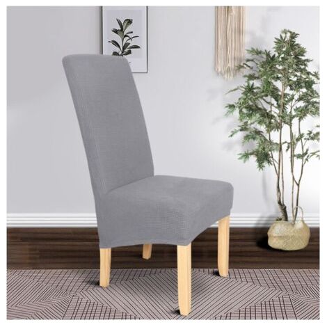 Housse de chaise de salle à manger 2 pièces XL, housse de chaise de salle à manger amovible et lavable Meal Bomb (gris clair) (1/5)