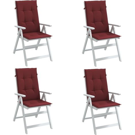 Hochlehner-Auflagen 4 Stk. Melange Weinrot 120x50x4 cm Stoff vidaXL