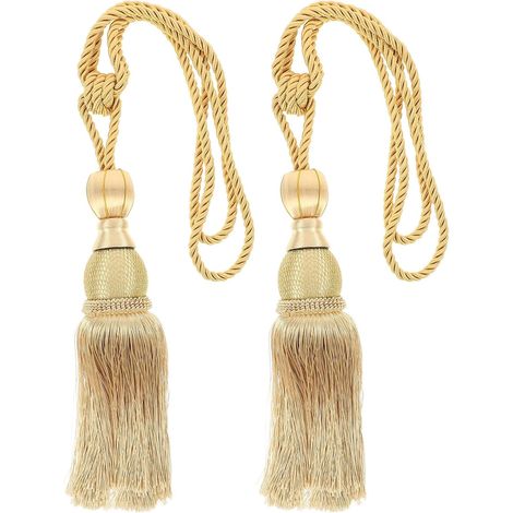 Lot de 2 Embrasses pour Rideaux en Polyester Or, Design Robuste et Décoratif, Style Moderne Élégant, Adaptées pour Balcons et Chambres (1/5)