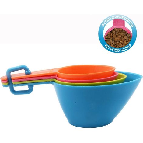 Ensemble de cuillères doseuses en plastique pour aliments pour chiens, chats et oiseaux (couleur aléatoire) [jkw] (1/5)