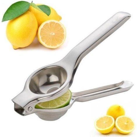 Exprimidor de limón, Exprimidor de lima, Acero inoxidable, Exprimidor de limón, Prensa manual, Exprimidor de naranjas, Prensa de naranjas, Plata (1/5)