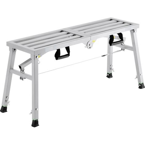 Mophorn-Arbeitsplattform, höhenverstellbar mit 3 Gängen, zusammenklappbare Trittleiter aus legiertem Stahl, tragbares Gerüst, Tragkraft 180 kg, rutschfeste Gummioberfläche