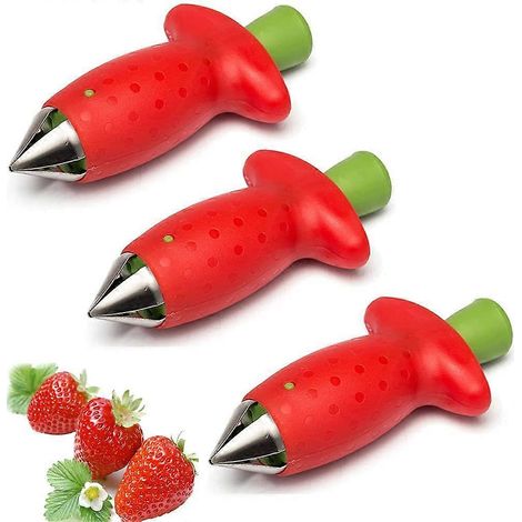 3 équeuteurs de fruits - Équeuteur de fraises et de tomates - Outil pour retirer la tige des fruits et légumes (1/5)