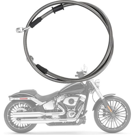 Durite frein hydraulique moto Tuyau d'huile de frein en acier inoxydable 28 degrés M10 500-2000mm Universel pour Pit Dirt Bike Motocross Street Bike ATV (Argent, 1000mm) (1/5)
