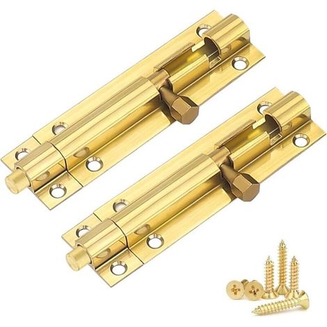 Pieces (Gold) Vintage Door Bolt Slide Bolt Stainless Steel 3 Inch Door Bolts with Screws for Bathroom Bedroom Closet Balcony and Other Places (1/5)