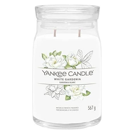 Vela grande en tarro Signature de Yankee Candle, aroma a Gardenia blanca, 567 g.