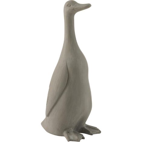 Statue Déco en Résine "Canard Debout" 51cm Gris