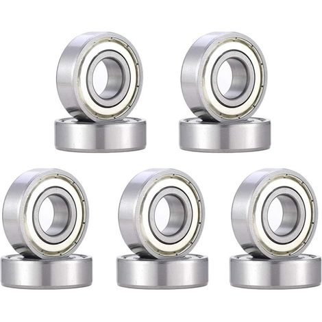 Pack of 10 6001-ZZ Ball Bearings 12x28x8mm P6 2RS Pre-Lubricated for Skateboard/Roller, 6001 ZZ (1/5)