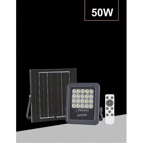 TRADE SHOP - Faro A Led 50 Watt Con Pannello Solare Luce Naturale 4000k Telecomando Tk09-50w - (1/3)