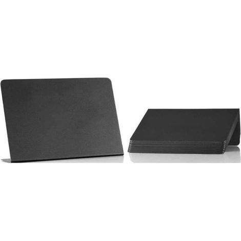 Mini Ardoise - 10 x 7,6 cm - Tableau Noir Réutilisable en PVC - Pour Étiquettes de Prix Menu ou Décoration - Lot de 12 (1/4)