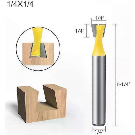 1/4"-Schwalbenschwanzfräser-Set, 6 mm Schaft, 14° Winkel, Holzbearbeitungsfräser für Gravur- und Holzbearbeitungsprojekte - 6-teilig (1/5)