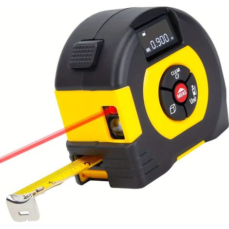 Mètre laser 2 en 1 : Télémètre numérique haute précision pour la mesure précise de l'acier – 60 m