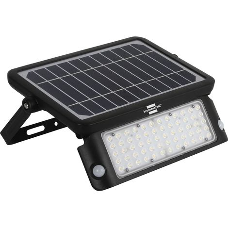 Brennenstuhl Luce Solare LED da Esterno Con 2 Sensori di Movimento PIR, Faro LED Esterno Con Pannello Solare Integrato, LED luminoso, 10W, 1080lm, Rilevatore Movimento 180°, IP 65, Nero (1/5)