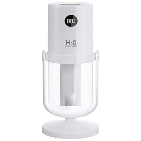 Umidificatore per interni, con display digitale, con serbatoio da 320 ml, purificatore d'aria per casa, camera da, bagno, asilo, ufficio, auto, viaggi, inverno