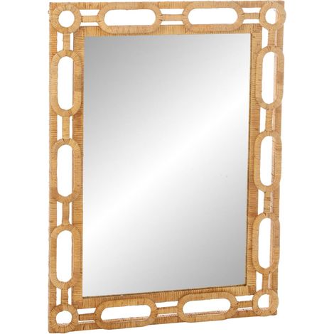Miroir Mural en Rotin "Ring" 101cm Naturel (1/5)