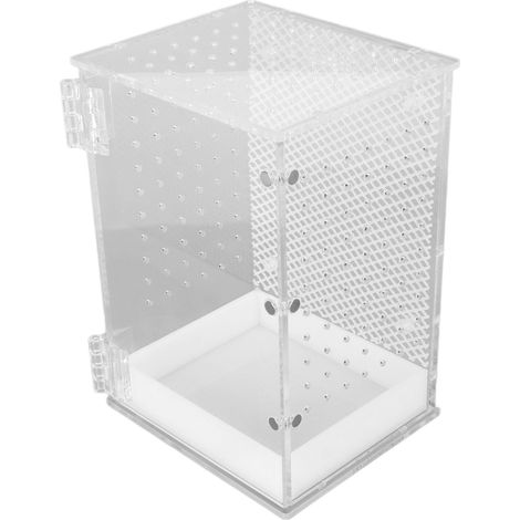 Terrarium pour reptiles en acrylique transparent, idéal pour gecko léopard, serpent et grenouille (taille S). (1/5)