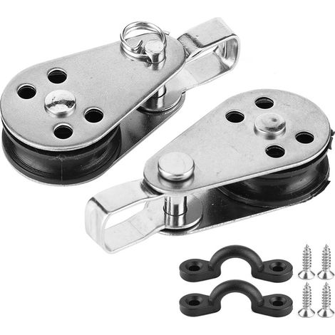 Kit palan d'ancrage 2 poulies en acier inoxydable, accessoires pour bateau, kayak, canoë (1/5)