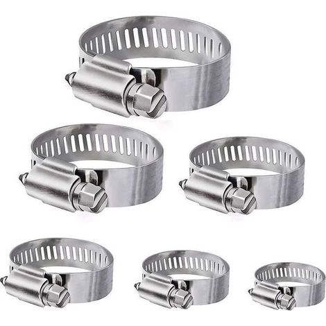 Schlauchschellen, 36 Stück, verstellbar 6–51 mm, Edelstahl-Schlauchschellen, Sortiment in 8 Größen für Haushaltswasserschläuche (1/5)