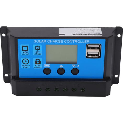 Keenso LCD-Bildschirm-PWM-Solarpanel-Laderegler mit intelligenter Lade- und Entladefunktion, hoher Wirkungsgrad, geeignet für 18V- und 36V (30A)-Solarmodule