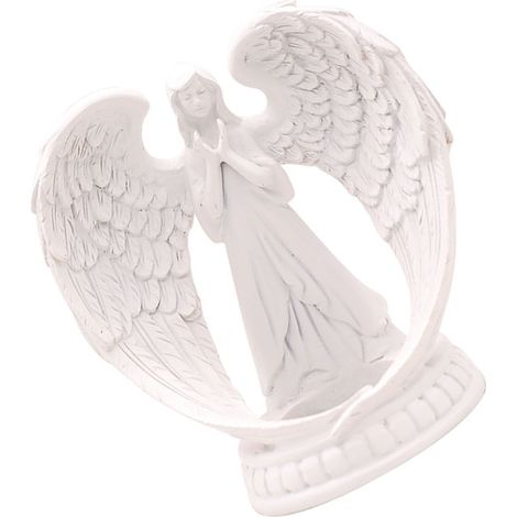 Bougeoir Ange de Prière, Statue d'Ange Ailé Blanc Pur pour Salon, Salle à Manger, Décoration de Mariage, Grand Format avec Bougie 7x7,5cm (1/5)