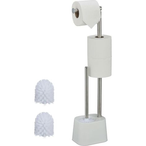 Porta carta igienica in acciaio inox con scopino