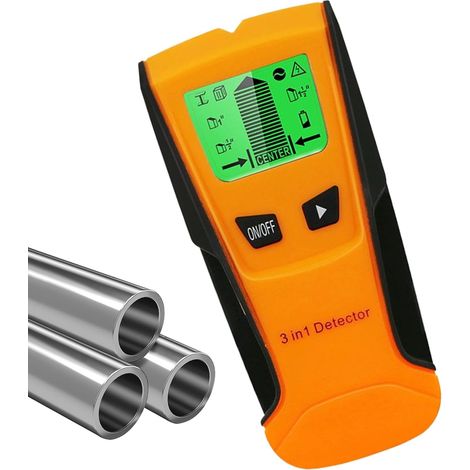 Scanner de Détection de Détecteur de Métaux à Écran Rétroéclairé Haute Détecteur de Montants en Bois pour Détection Fils AC Sous Tension Bois Solives de Plâtre Ossature (1/5)