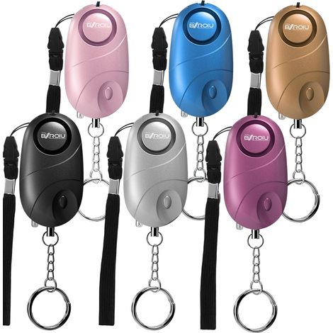 Lot de 6 alarmes personnelles de sécurité avec lumière LED(Multicolore) alarmes personnelles de sécurité pour enfants,femmes et personnes âgées,avertisseur de prévention de la criminalité (1/5)