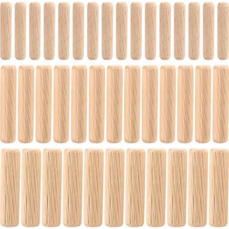 90 Pièces Assortiment de Chevilles en Bois, Chevilles en Goujon Bois Coniques Rainurées M6 M8 M10 pour Fraisage, Rainurage, Artisanat, Bricolage, Travail du Bois, Travaux de Menuiserie (1/5)