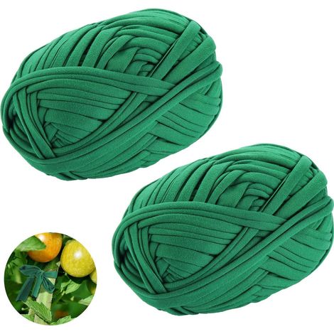 Ficelle de jardin extensible verte pour tuteurer plantes, arbres, vignes et fleurs, 30 m/rouleau, 2 rouleaux