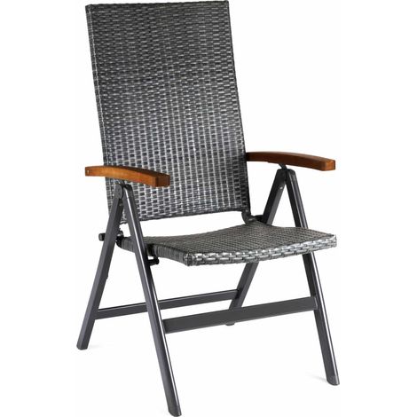 Fauteuil de Jardin Multiposition Chillvert Dominica Rotin et Aluminium 59x68x107 cm (1/5)