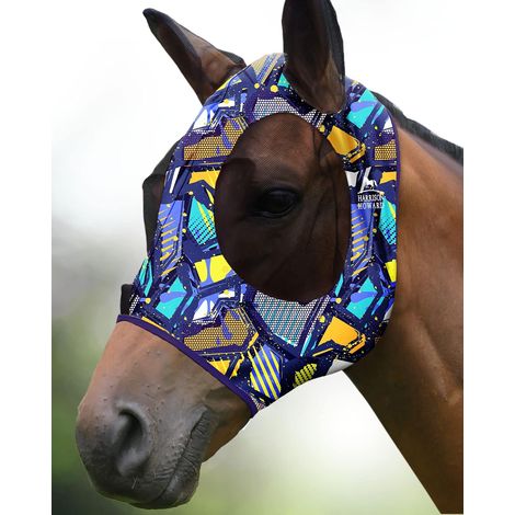 Super Comfortable Stretch Fly Mask Large Eye Space UV Protection Soft Breathable Graffiti M COB Blend (1/5)