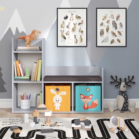 Kindersitzbank Luigi, Grau, 107.2 x 88.6 cm mit 2 Faltboxen opt.2, Vicco