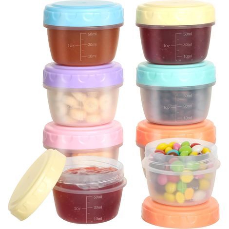 6 Pièces Petite Boite Plastique, Mini Récipients Hermétiques 80ml, Boîtes de Conservation Alimentaire Sans BPA, Boîte Alimentaires Pour Sauces, Épices & Snacks (1/5)
