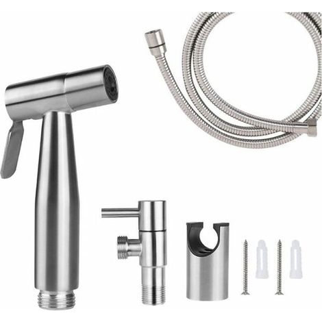 Douchette WC Vaporisateur Bidet Pulvérisat 150 cm,brossée (1/5)