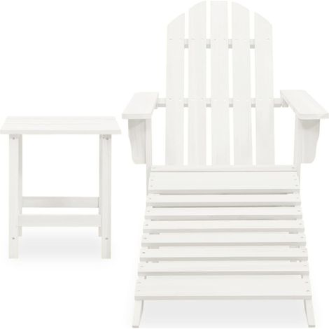 Maison Exclusive - Chaise de jardin Adirondack avec pouf et table Sapin Blanc