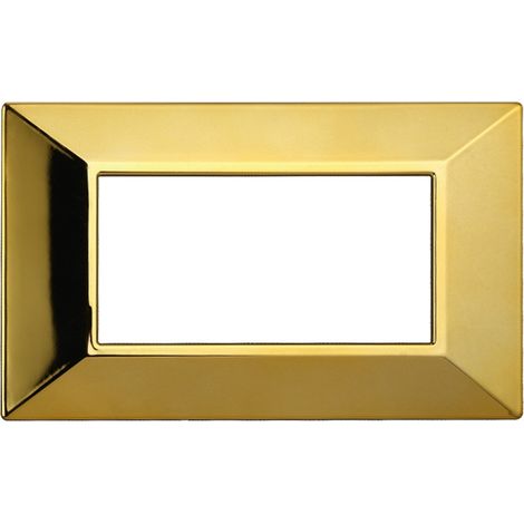 ETTROIT AN90412 Plaque Pyramide 4P Série Lune Couleur Or Poli Compatible avec Bticino Axolute