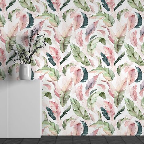 Papier peint panoramique - Motif Feuilles tropicales - 195 cm x 122 cm (1/3)