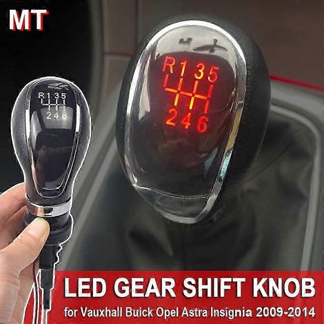 Neuer roter LED-Schaltknauf für 5- und 6-Gang-Schaltgetriebe, passend für Vauxhall, Buick, Opel, Astra und Insignia (2009–2013) (rotes Licht, 5-Gang) (1/4)