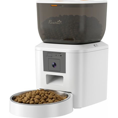 Futterautomat Katze mit Kamera, 2,4 GHz WLAN, App-Steuerung, 4L Futterautomat für 1–10 Mahlzeiten, 2-Wege-Audio (1/4)