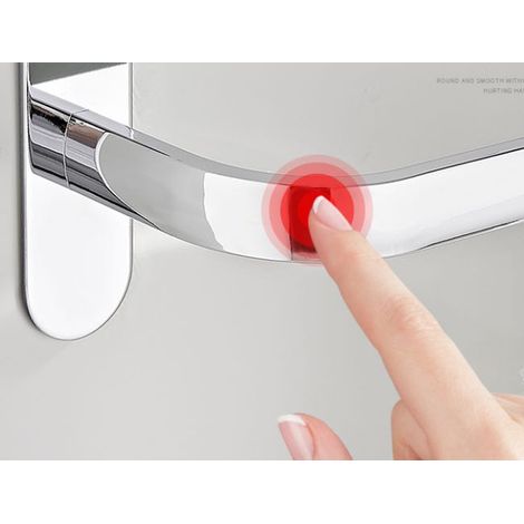 Portasciugamani doppio, portasciugamani da parete SUS304 da 40 cm per bagno, portasciugamani da parete a 2 barre in acciaio inossidabile lucidato (1/2)