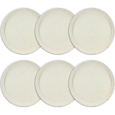 Lot de 6 assiettes plates 27cm en porcelaine, ORA