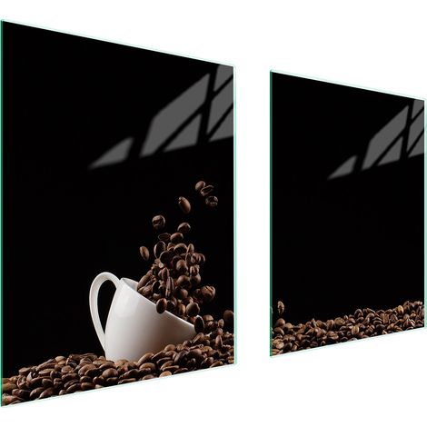 Plaque de protection en verre pour cuisinière 85x52 café (1/5)
