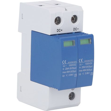 Parafoudre photovoltaïque SGSP-40 bleu et blanc, 1000 V, 40 kV, 2 pôles (1/5)