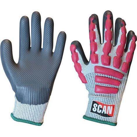 Scan T5000 Anti-Impact Latex Cut-Resistant Work Gloves – Medium (Size 8) with Enhanced Impact Protection and Cut Resistance (1/3)