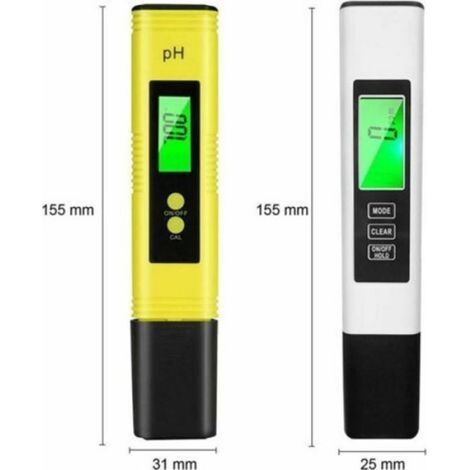 Ph-metre - 4-en-1 pH TDS EC Temperature - Ecran LCD Auto-calibration - Pour Piscine Aquarium Eau Potable - 1 Unite (1/5)