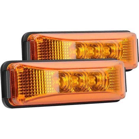 2PCS 24V 3.9Inch 3 LED Truck LED Side Marker Lights-- (1/4)