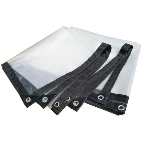 Bâche transparente avec œillets – bâche imperméable – 2 m x 3 m – pour camping, balcon, jardin, plantes, serre, cabane (1/3)