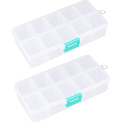 2 Pieces Kit Compartment Transparent Decor Storage Earrings Jewelry (1/5)